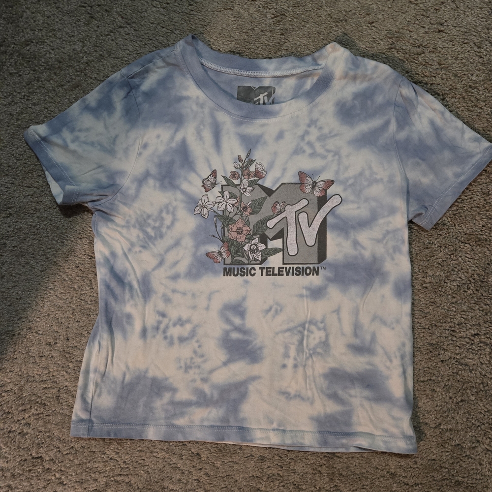 Tie-Dye Blue and White T-Shirt